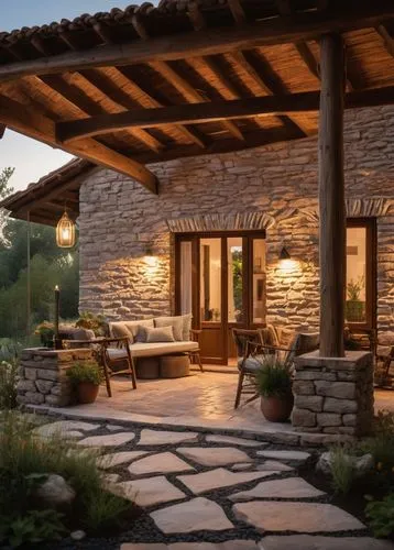 natural stone,stone house,beautiful home,home landscape,stone wall,pergola,Photography,General,Natural