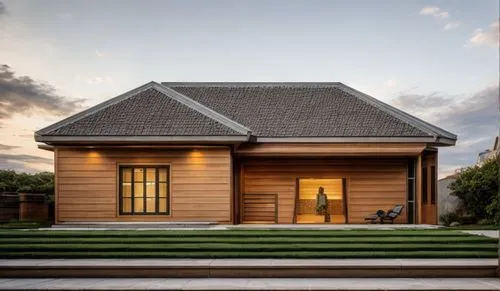 timber house,wooden house,smart home,house shape,grass roof,folding roof,wooden facade,floorplan home,residential house,bungalow,wooden decking,turf roof,wooden roof,archidaily,roof tile,log cabin,woo