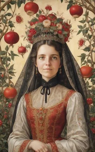 the prophet mary,jew apple,iaquinta,girl picking apples,saint therese of lisieux,girl in a wreath