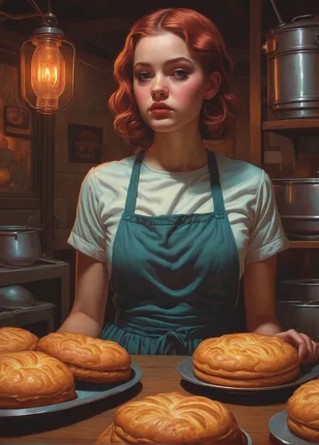 woman holding pie,girl with bread-and-butter,bakery,sweet rolls,milkmaid,girl in the kitchen,thirteen desserts,pastries,pastry shop,freshly baked buns,cinnamon rolls,donut illustration,monkey bread,palmiers,confectioner,madeleine,empanadas,pastiera,cinnamon girl,waitress,Conceptual Art,Daily,Daily 25