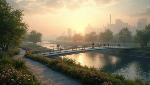 central park,han river,songdo,urban park,cryengine,auraria,riverbank,riversides,riverside,riverlands,scenic bridge,riverwood,yarra,riverside park,heartlands,streamwood,city park,river bank,landscape background,riverways,Photography,General,Realistic