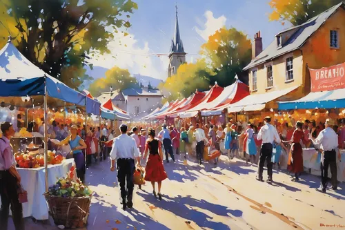 farmers market,farmer's market,street fair,the market,market,easter festival,market place,oktoberfest,kefermarkt,village festival,large market,festival,oktoberfest celebrations,medieval market,eastern market,quebec,christmas market,fruit market,annual fair,tulip festival,Conceptual Art,Oil color,Oil Color 09