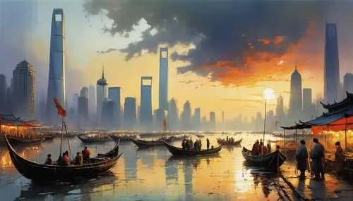 shanghai,chinese art,world digital painting,chinese background,pudong,fantasy landscape,chinese architecture,futuristic landscape,harbour city,tianjin,city scape,kowloon,cityscape,nanjing,shenyang,chinese clouds,chongqing,china,huangpu river,shahe fen,Photography,Documentary Photography,Documentary Photography 15