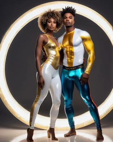 disco,electro,afroamerican,aa,gemini,solar plexus chakra,yellow jumpsuit,artists of stars,divine healing energy,gold foil 2020,workout icons,black couple,jumpsuit,performers,gladiators,stand models,yellow-gold,afro-american,electron,costumes,Illustration,Black and White,Black and White 03