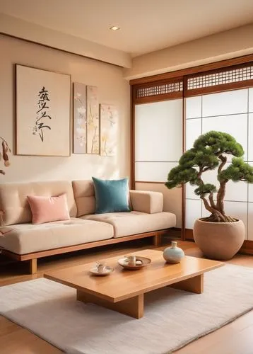 japanese-style room,ryokan,tatami,ikebana,ryokans,living room,livingroom,modern living room,contemporary decor,sitting room,kondo,donghia,japanese style,japanese zen garden,home interior,interior modern design,modern decor,zuoyi,fengshui,feng shui,Illustration,Japanese style,Japanese Style 01