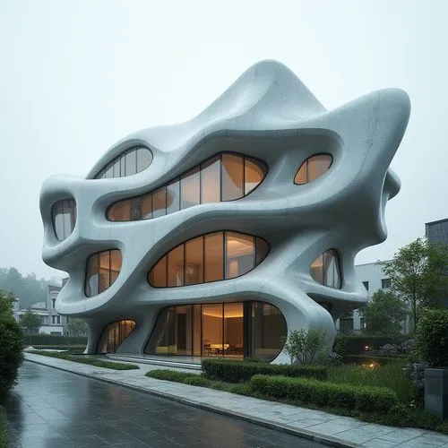 morphosis,cubic house,futuristic architecture,cube house,modern architecture,futuristic art museum,Photography,General,Realistic