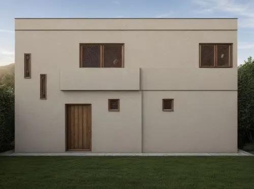 CASA RUSTICA CON TERRAZA AL FRENTE Y RAMPA DE DESNIVEL EN LA PUERTA, DARLE VOLUMEN,stucco frame,gold stucco frame,stucco wall,house shape,frame house,residential house,model house,cubic house,stucco,g