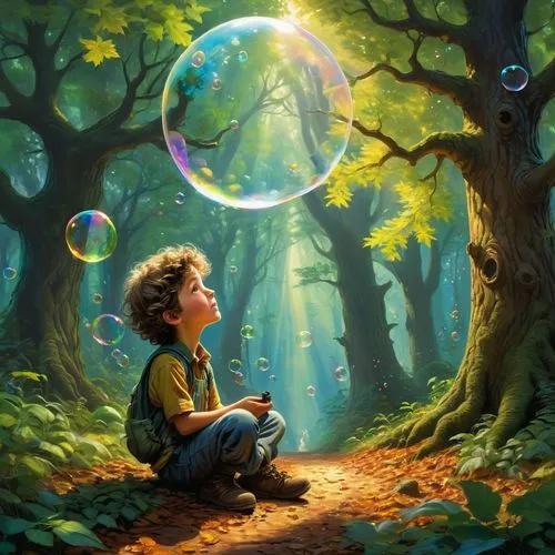 fantasy picture,children's background,magical,magical adventure,soap bubble,fairy world,Illustration,Realistic Fantasy,Realistic Fantasy 32