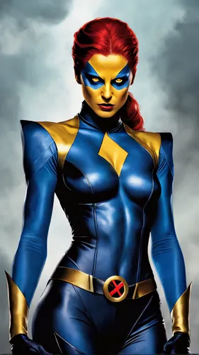 mystique,x men,x-men,xmen,head woman,sprint woman,bodypaint,jaya,symetra,strong woman,hard woman,female warrior,dark blue and gold,goddess of justice,catarina,super heroine,bodypainting,strong women,fantasy woman,firestar,Conceptual Art,Fantasy,Fantasy 34