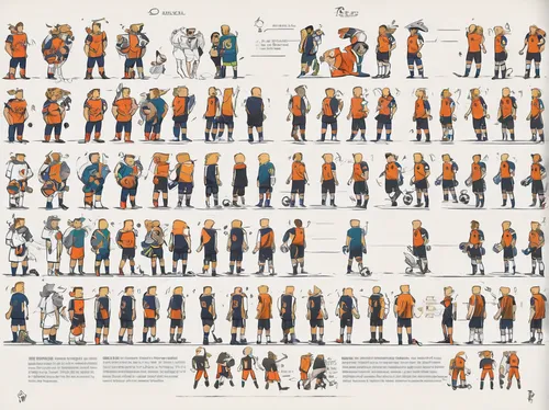 Intense soccer rivalry at a packed stadium,vector people,district 9,greek gods figures,game characters,miners,dwarves,people characters,forest workers,orange robes,year of construction staff 1968 to 1