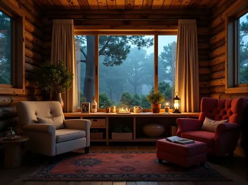 sunroom,sitting room,livingroom,living room,evening atmosphere,fireplace,coziness,interiors,cabin,coziest,cozier,fireplaces,the cabin in the mountains,fire place,ambience,ambient lights,indoors,cabana,rustic aesthetic,great room