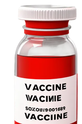 Vaccine vial, glass bottle, silver cap, label with text, transparent background, macro shot, extreme close-up, shallow depth of field, softbox lighting, studio setup, medical theme, realistic renderin