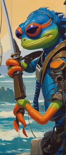 detail shot,crab violinist,aquanaut,frog background,sea devil,angler,cuthulu,fish-surgeon,water frog,sea scouts,terrapin,scuba,crab cutter,aligator,skylander giants,river monitor,frog through,gator,crab 1,aquarium inhabitants,Conceptual Art,Sci-Fi,Sci-Fi 23