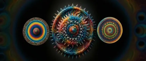 a psychedelic design with three different colors,toroidal,kaleidoscape,kaleidoscope,fractalius,mandala loops,chameleon abstract,vortex,kaleidoscope art,time spiral,colorful spiral,kaleidoscopic,spiral