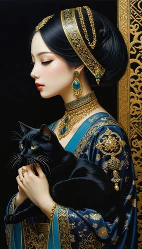 oriental princess,sheherazade,orientalist,kommuna,oriental painting,persia,Illustration,Realistic Fantasy,Realistic Fantasy 08