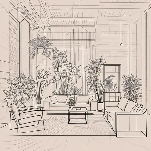 sunroom,houseplants,house plants,houseplant,potted plants,coloring page,conservatory,botanical line art,sketchup,penthouses,hotel lobby,line drawing,indoor,interiors,living room,coloring pages,veranda