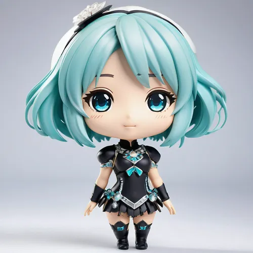 hatsune miku,miku,aqua,vocaloid,chibi,3d figure,chibi girl,game figure,figurine,doll figure,gachapon,idol,kotobukiya,3d model,plush figure,plug-in figures,wind-up toy,collectible doll,ai,nori