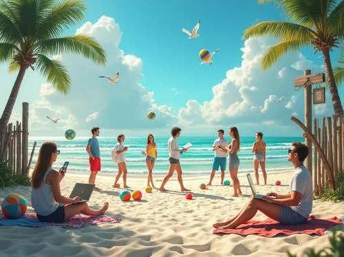 dream beach,paradise beach,umbrella beach,donsky,beachvolley,beachgoers,beach goers,coconuts on the beach,beach volleyball,vacationers,summer beach umbrellas,holidaymakers,beach bar,beach chairs,castaway beach,beach furniture,beach background,caribbean beach,tropical beach,beautiful beach,Photography,General,Realistic