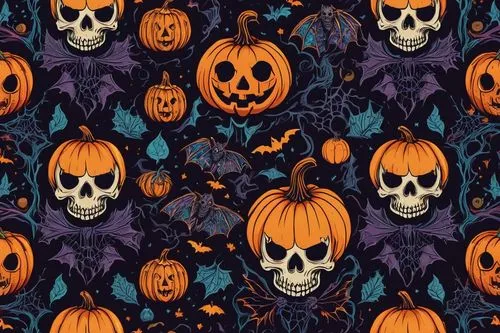 halloween background,halloween wallpaper,halloween border,seamless pattern repeat,halloween paper,halloween banner,Illustration,Realistic Fantasy,Realistic Fantasy 25