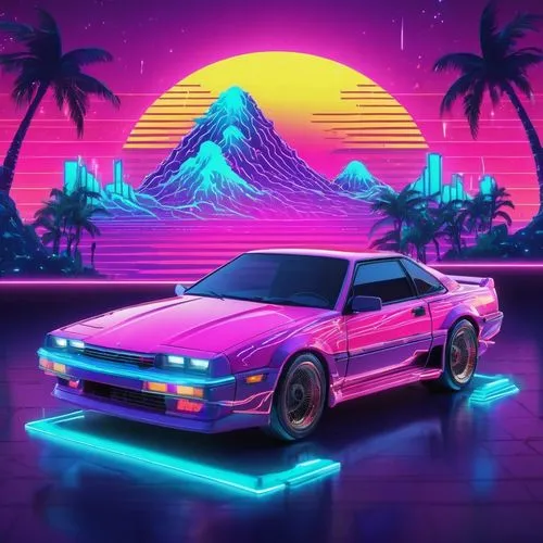 80s,80's design,toyota ae85,3d car wallpaper,1980's,aesthetic,retro background,pink vector,1980s,eighties,neon arrows,retro,electric,corolla,toyota supra,elektrocar,supra,retro music,mitsubishi starion,vapor,Conceptual Art,Sci-Fi,Sci-Fi 28