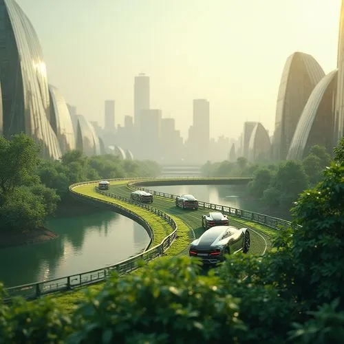 futuristic landscape,ecotopia,autopia,futuristic architecture,shenzhen,guangzhou,terraforming,arcology,terraformed,chengdu,urbanworld,shanghai,superhighways,shangai,urban landscape,ringworld,futuristic car,kunshan,pudong,garden by the bay,Photography,General,Realistic