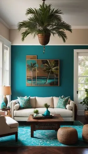 norfolk island pine,fan palm,coconut palm tree,contemporary decor,cordyline,modern decor,wine palm,interior decor,color turquoise,potted palm,blue leaf frame,interior decoration,palm fronds,coconut palm,philodendron,turquoise leather,tropical greens,arecaceae,dracaena,betel palm,Conceptual Art,Oil color,Oil Color 01