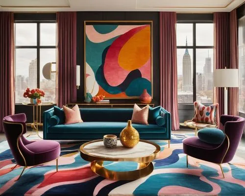 art deco,mahdavi,mid century modern,opulently,maximalism,opulent,great room,andaz,apartment lounge,kimpton,claridge,boisset,chaise lounge,grand hotel europe,poshest,penthouses,sitting room,fesci,interior design,blythswood,Art,Artistic Painting,Artistic Painting 36