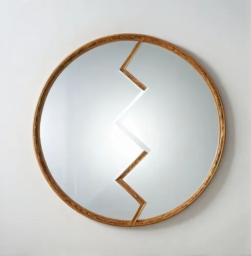 A mirror frame made of wood against a white background ,an illuminated circular mirror mounted to the wall,electric arc,semi circle arch,light waveguide,fibonacci spiral,wall lamp,kinetic art,Conceptu