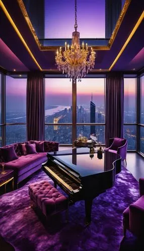 penthouse apartment,great room,rich purple,jumeirah,luxury home interior,largest hotel in dubai,sky apartment,luxury property,luxury hotel,luxurious,luxury suite,luxury,apartment lounge,tallest hotel dubai,livingroom,luxury real estate,purple wallpaper,marina bay sands,purple,living room,Illustration,Paper based,Paper Based 16