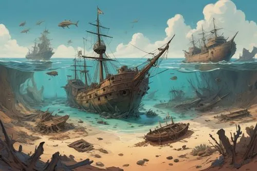 shipwreck,shipwrecked,underwater landscape,sunken ship,sea landscape,ship wreck