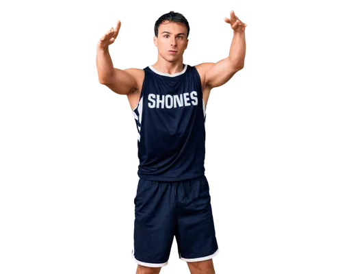 Dart player, athletic male, muscular arms, intense facial expression, focused eyes, messy short hair, sweat droplets, sports uniform, numbered jersey, basketball shorts, white sneakers, dynamic pose, 