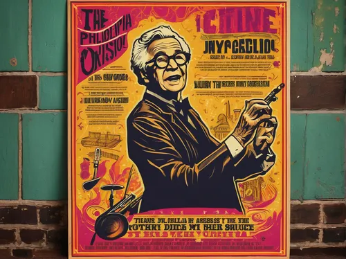 Craft a nostalgic tale about an elderly conductor reminiscing about their time with the Philadelphia Youth Orchestra.,film poster,halloween poster,stan lee,poster,poster mockup,analyze,warhol,spike,ad