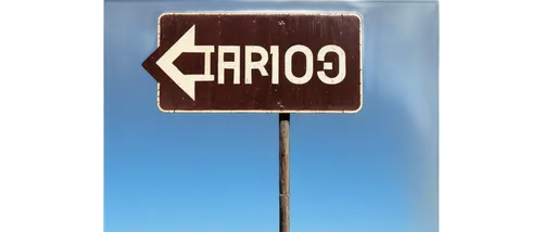 Retro-style road sign, rusty metal plate, white bold font, arrow pointing right, mounted on wooden pole, sunny day, clear blue sky, slight shadow, 3/4 composition, shallow depth of field, warm color t