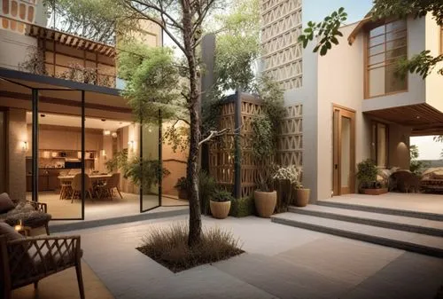 an artistic picture of some houses in the evening,landscape design sydney,garden design sydney,landscape designers sydney,riad,amanresorts,courtyards,Photography,General,Cinematic