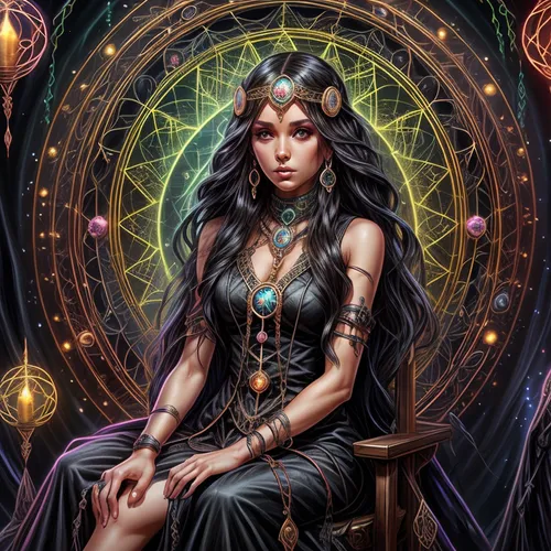 sorceress,zodiac sign libra,priestess,the enchantress,celtic queen,fantasy art,zodiac sign gemini,the zodiac sign pisces,horoscope libra,fantasy portrait,witches pentagram,anahata,shamanism,shamanic,callisto,tarot,divination,tarot cards,sacred geometry,pentacle