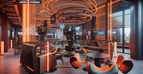 a living room filled with furniture and decor,spaceship interior,spaceland,ufo interior,nightclub,teleporters,graecorum,Photography,General,Sci-Fi