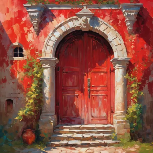 church door,garden door,doorway,church painting,portal,old door,the door,door,farm gate,front door,archway,iron door,open door,gateway,doors,el arco,rose arch,the threshold of the house,wooden door,fairy door,Conceptual Art,Oil color,Oil Color 10