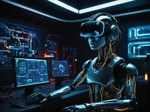 cyberpunk,sci fi surgery room,girl at the computer,cyber,cybernetics,cyber glasses,futuristic,scifi,artificial intelligence,cyborg,sci - fi,sci-fi,computer room,neon human resources,ai,sci fi,echo,vr headset,cyberspace,vr,Illustration,Abstract Fantasy,Abstract Fantasy 19