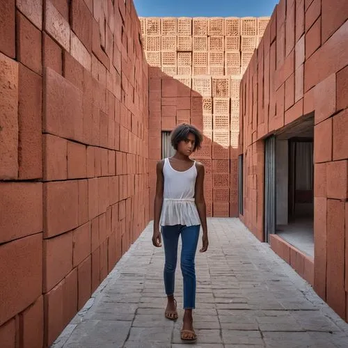 adjaye,siza,huaca,corten steel,macba,djougou,hatshepsut,beinecke,burkina,red bricks,qasr azraq,paranal,champalimaud,masdar,passageways,technion,rivesaltes,turia,girl walking away,auc