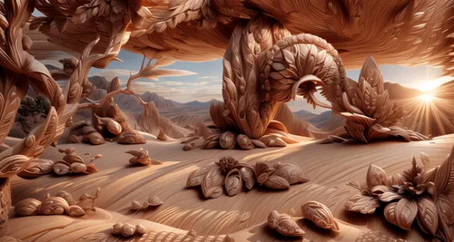 mandelbulb,arid landscape,desert desert landscape,desert landscape,antelope canyon,mushroom landscape,hoodoos,stone desert,flaming mountains,fairyland canyon,mountainous landforms,volcanic landscape,dune landscape,alien planet,alien world,yellow mountains,timna park,capture desert,moon valley,sandstone rocks