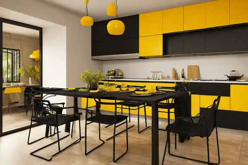 modern kitchen interior,kitchen design,modern kitchen,kitchen interior,interior modern design,contemporary decor,search interior solutions,yellow and black,modern decor,black yellow,modern minimalist kitchen,kitchenette,home interior,kitchen-living room,interior decoration,acridine yellow,yellow wall,tile kitchen,kitchen,kitchen block,Illustration,Retro,Retro 05