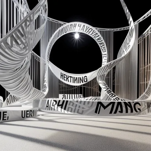 typography,klaus rinke's time field,gymnastic rings,wireframe graphics,kinetic art,illuminated advertising,steel sculpture,decorative letters,logo header,graphisms,scenography,torus,formwork,wire entanglement,harp strings,wireframe,light drawing,lettering,wire light,cinema 4d