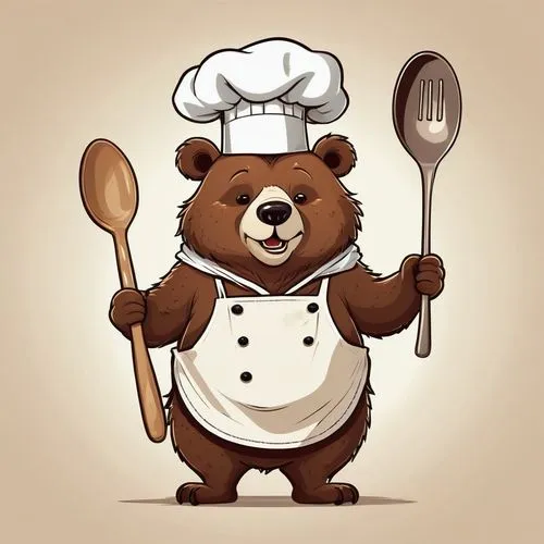 chef,pastry chef,bearman,men chef,food and cooking,cooking utensils,Illustration,Children,Children 04