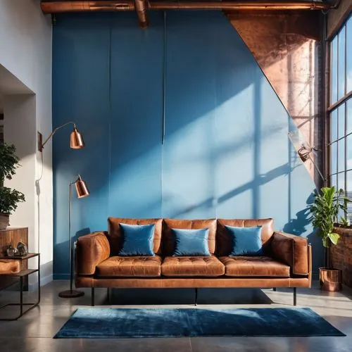 corten steel,contemporary decor,modern decor,danish furniture,interior design,loft,interior decor,patterned wood decoration,blue leaf frame,mid century modern,wooden beams,interior decoration,settee,sofa set,decor,wooden wall,interior modern design,chaise lounge,interiors,living room,Photography,General,Realistic