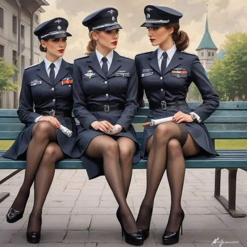 stewardesses,aeronauticas,stewardess,policewomen,polish airline,attendant,attendants,retro pin up girls,a uniform,policemen,police uniforms,aeroflot,bombshells,pilots,lufthansa,klm,panam,pin-up girls,policewoman,uniforms,Conceptual Art,Fantasy,Fantasy 03