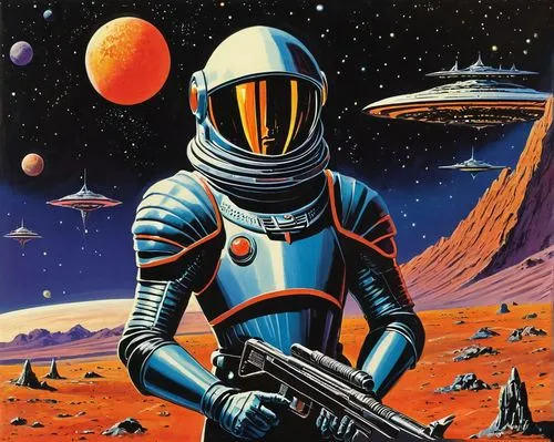 red planet,martian,mission to mars,mars,space art,interplanetary,emshwiller,planet mars,spacefill,astronautic,cydonia,astronaut,astronautical,robot in space,uncredited,spaceflights,spaceman,spacefarers,spacek,spacemen,Conceptual Art,Sci-Fi,Sci-Fi 20