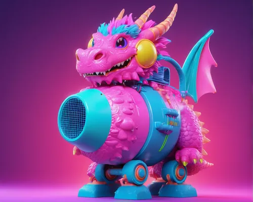 pink vector,rubber dinosaur,3d model,3d render,3d rendered,painted dragon,dragon design,dragon,pitaya,3d figure,dino,pixaba,cynorhodon,magenta,cinema 4d,80's design,mascot,triceratops,3d modeling,pyro,Conceptual Art,Sci-Fi,Sci-Fi 28