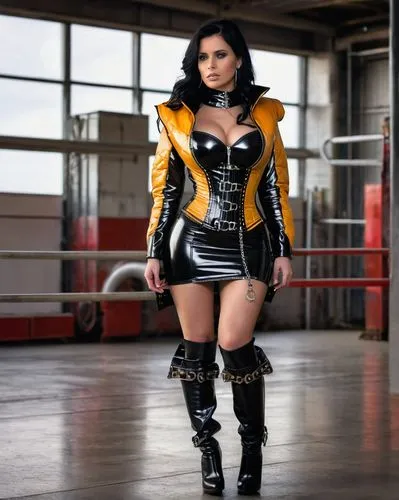 latex clothing,wasp,bumblebee,yellow and black,latex,leather boots,kryptarum-the bumble bee,yellow jacket,bumble bee,trespassing,cosplay image,pvc,toni,hard woman,tura satana,social,xmen,brie,catrina,boots,Photography,General,Natural