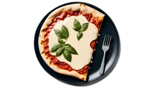 line art, pizza, Italian food, circular shape, melted mozzarella cheese, red tomato sauce, green basil leaves, crispy crust, golden brown color, simple background, overhead view, 2D illustration style