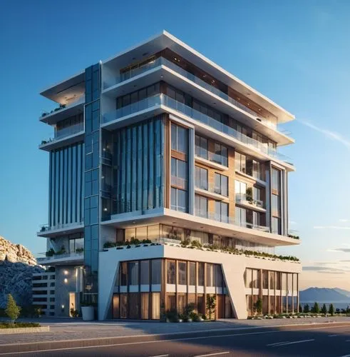 a big building on the corner of a street,mamaia,batumi,penthouses,pendik,escala,largest hotel in dubai,Photography,General,Realistic